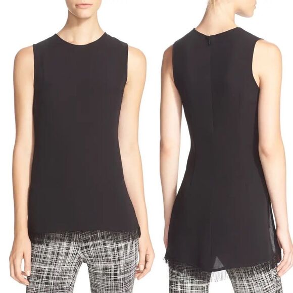 'Yinga' Sleeveless High/Low Fringe Hem Top - Picture 1 of 2
